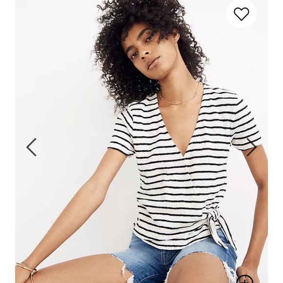 Madewell Texture & Thread short sleeve wrap top - Picture 2 of 4